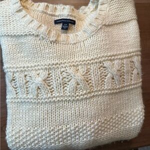 American Eagle Outfitters Cream Crewneck Sweater